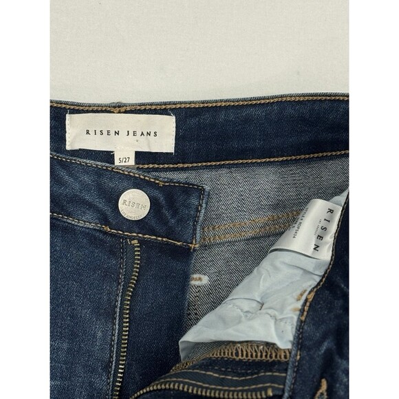 Risen Jeans Women’s With Diamonds Blue Denim Flared Size 27 - Picture 6 of 7